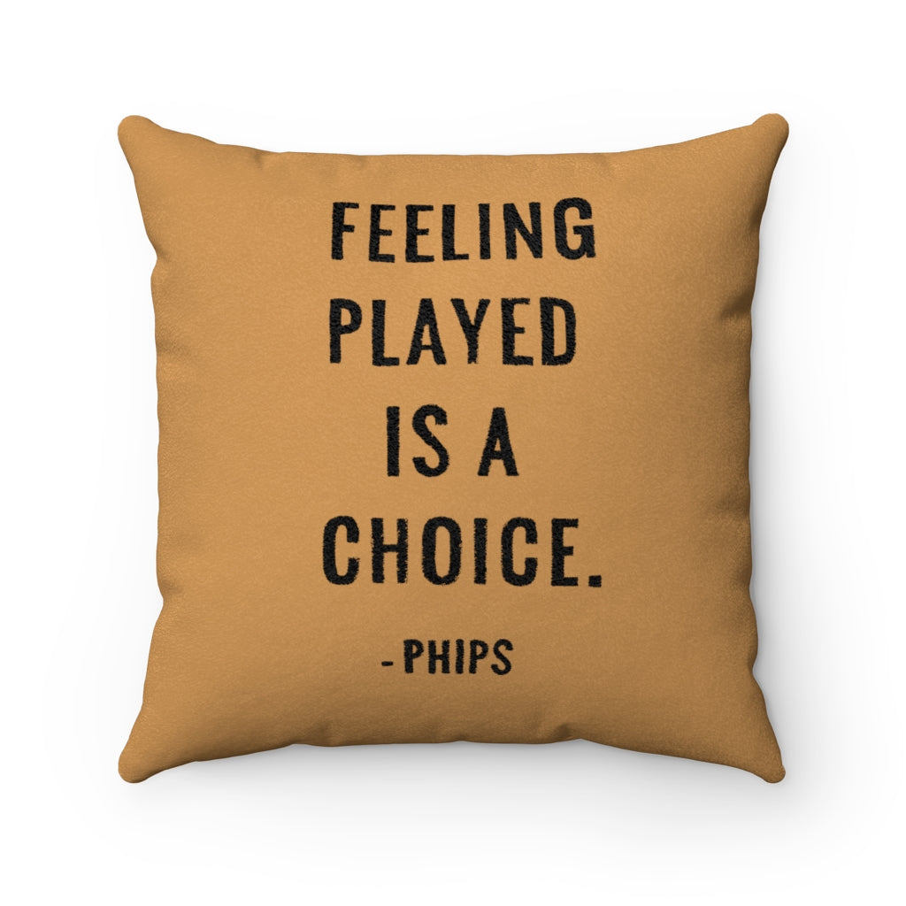 Feeling Played Faux Suede Square Pillow